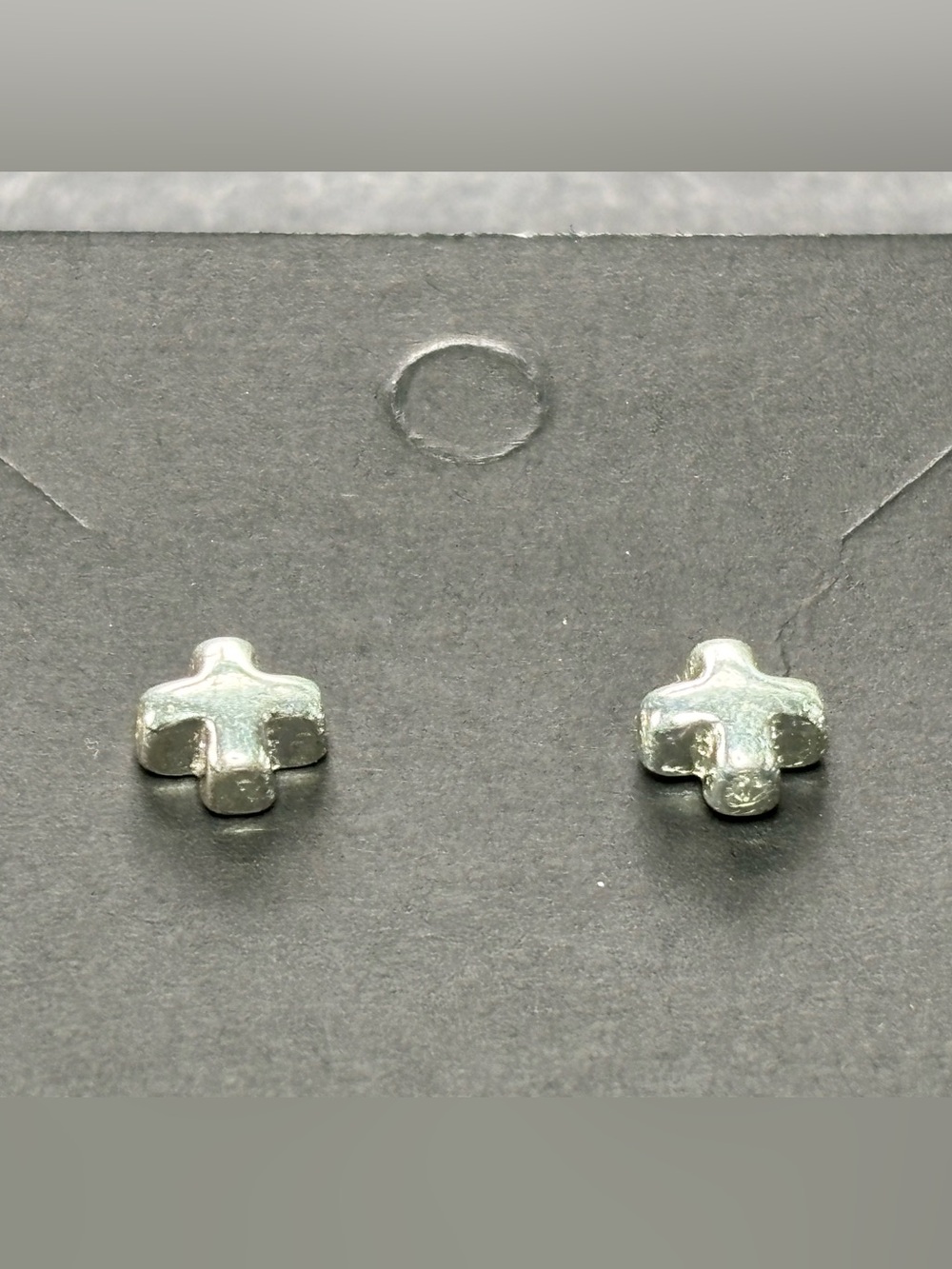 Polished Silver Tone “X” Stud Earrings for Women